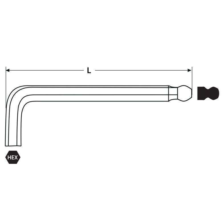 Long Allen Keys with Ball 1.5-10 9 Pieces