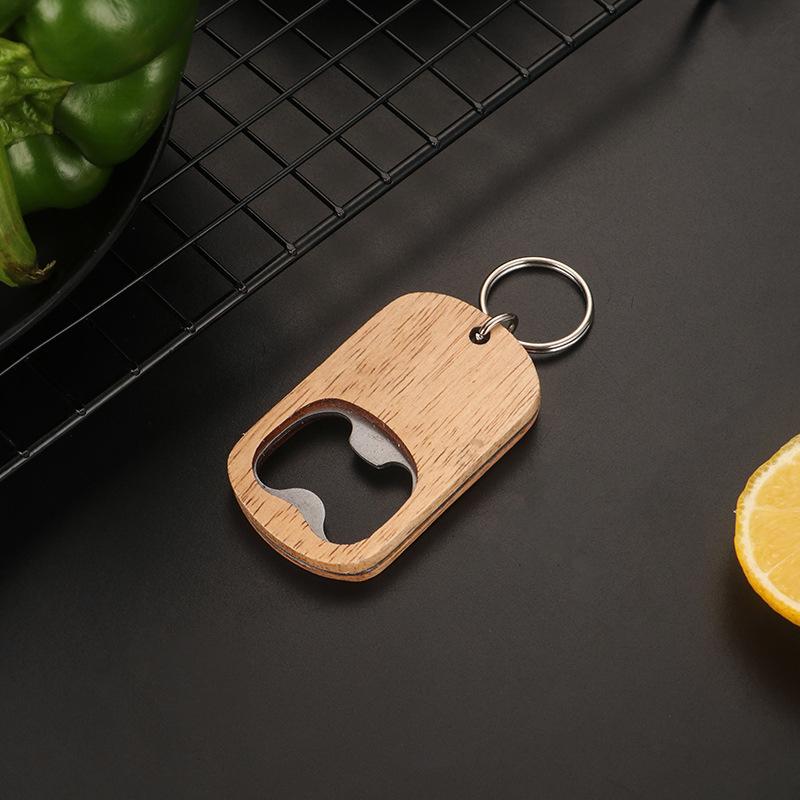 Bottle Opener Pendants Red Wine Wood Bar Key Chains Rings Portable Holder Creative Alloy Beer Gift Accessories