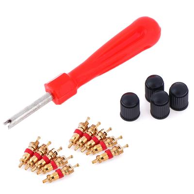 15Pcs Núcleo de válvula de cobre Carro Motocicleta Bicicleta Pneu Válvula Núcleo Vácuo Pneu Válvula Hastes Núcleo Removedor Bicicleta Auto Acessórios