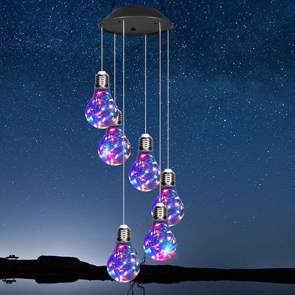 1 Pezzo Campanella Solare da Vento per Esterno, Luce da Giardino Sospesa a Cambiamento di Colore, Campanella Decorativa Alimentata ad Energia Solare per Patio/Giardino
