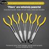 1PCS Silver Premium Long Reach Spark Plug Pliers - Secure Ring Nose Design, Non-Slip Handles, Engine Maintenance Tool Efficient