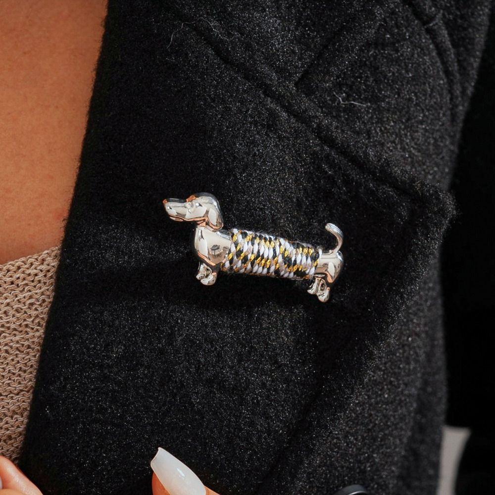 Jewelry Accessories Cute Dog Brooch Retro Animal Lapel Pin Vintage Sausage Dog Brooch  Men/Women