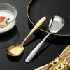 304 Stainless Steel Square Head Flat Bottom Spoon - Ideal for Dining, Dessert, and Watermelon.