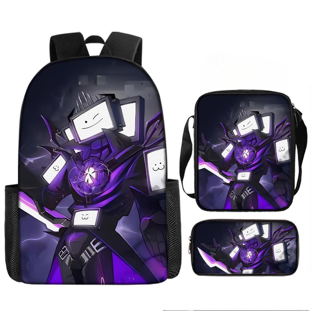 Skibidi Cartoon Toilet Printed Backpack Child Schoolbag Shoulder Bag Pencil Bag