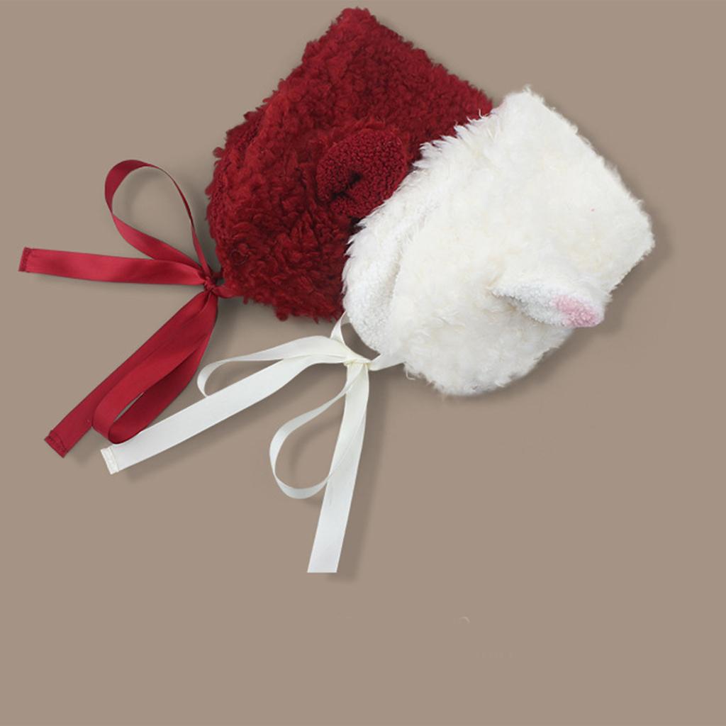 Furry Lamb Ear Sheep Ear Headband with Earflaps Women Influencers Popular Slouchy Warm Ear Protections HairBands