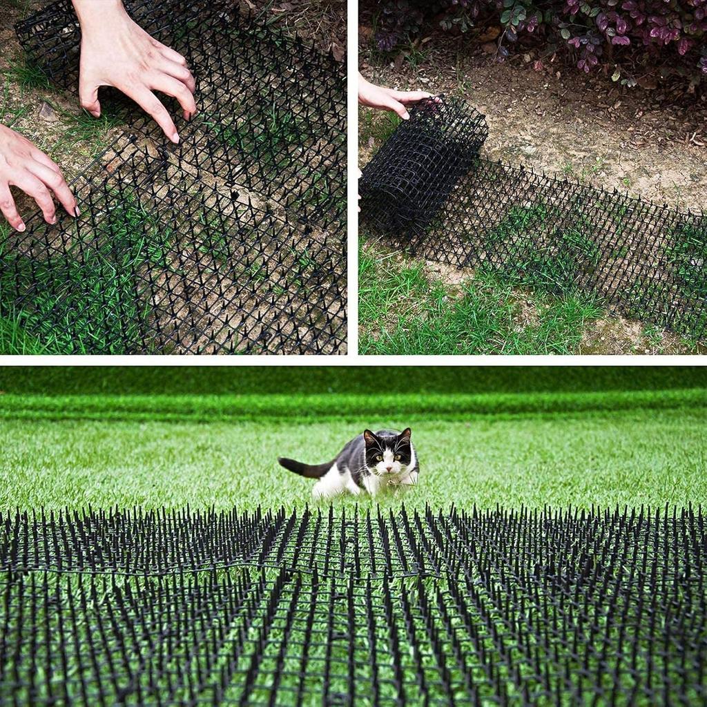 2 Pack 6.5ft Cat Scat Mat with Soft Spikes,13ft Humane Indoor/Outdoor Cat Deterrent Strips for Garden Borders,Countertops & Furniture,78" X 11" Each