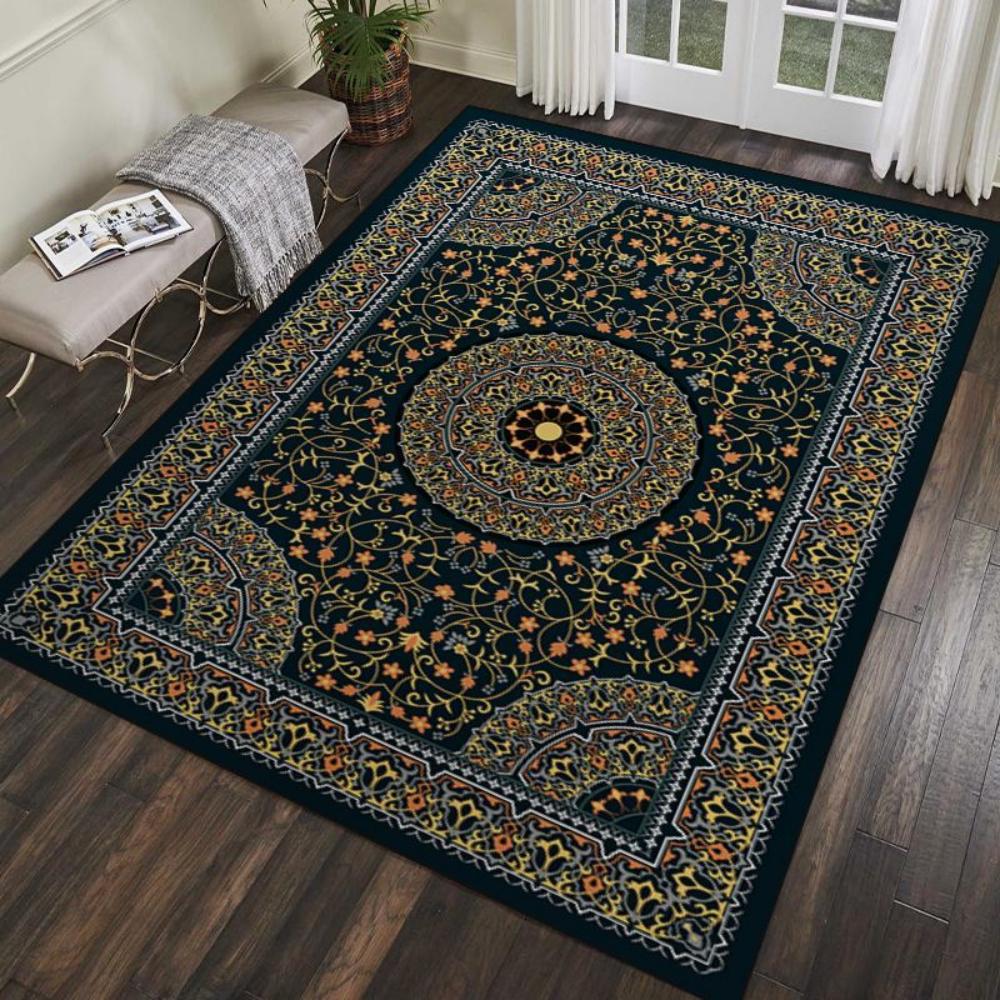 

Retro Purple Bohemia Dark-colored Carpet Floor Mat Ethnic Decor for Living Room Bedroom Kitchen Dining Table Home Accent Doormat 40x60CM