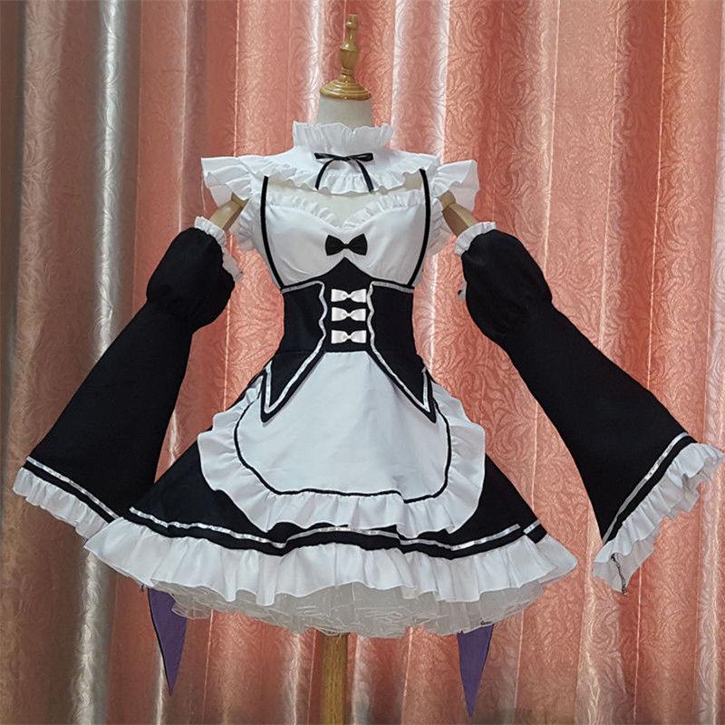 Zero Kara Hajimeru Isekai Seikatsu Twins Ramrem Cosplay Maid Party Dress