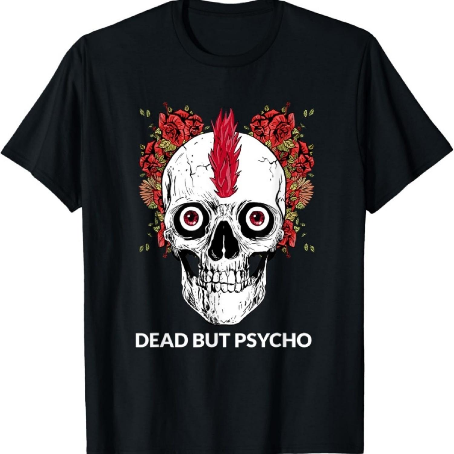 

Dead But Psycho Tee Horror Goth Emo Punk T-Shirt XXXXXL чорний