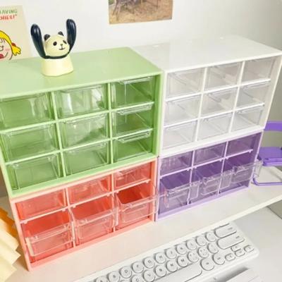 Transparent 9 Grid Organizer Wall-mounted Small Drawer Partitioned Sundries Storage Box  Desktop