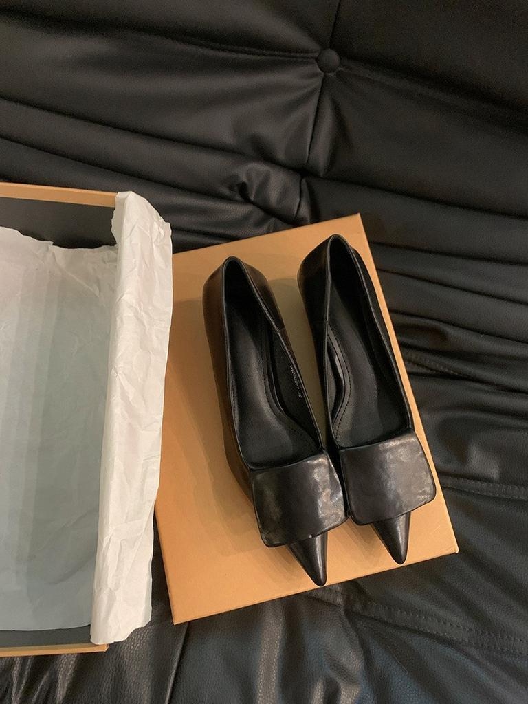 French Kitten Heel Light Mouth Single Shoes Women's Shoes 2025 Spring and Summer New Pointed Temperament Silver Evening Work Shoes