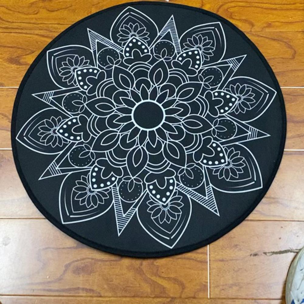 Floor Carpet Anti-Slip Door Mat Ethnic Style Round Mandala Carpet Living Room Bedroom Carpet Room Decoration Chair Mat