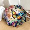 1pc Colorful Butterflies and Flowers Umbrella with Plastic Handle,Suitable for All Seasons Home Travel Outdoor UmbrellaDD160