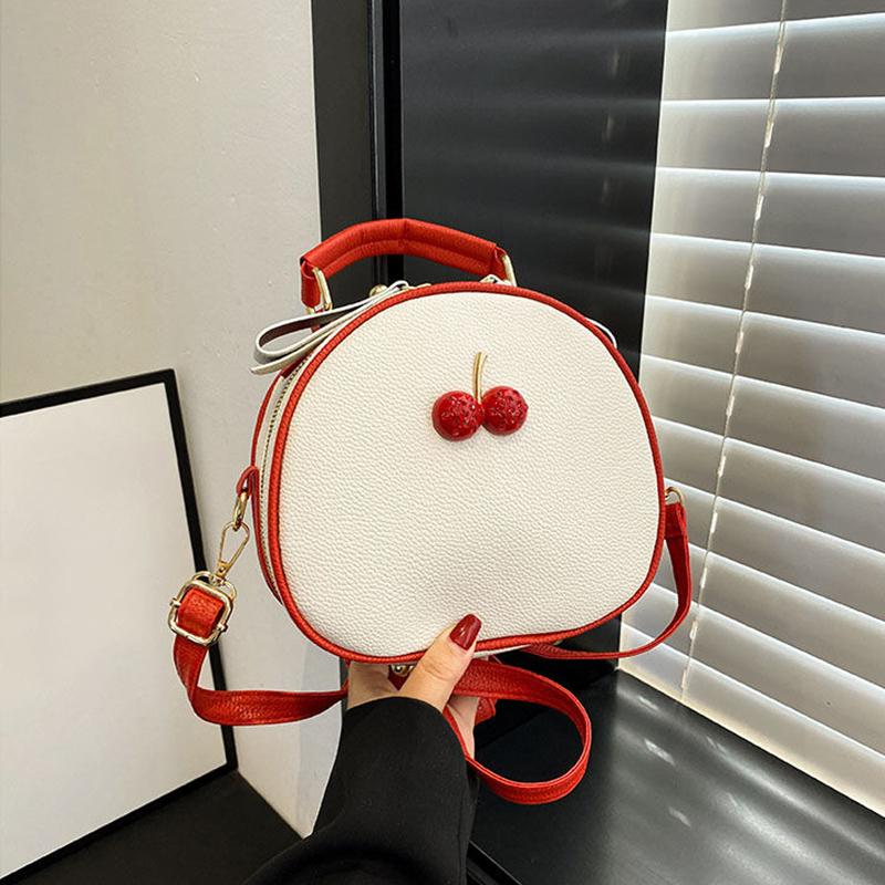 

Модная сумочка с рисунком личи в сравнении с маленькой круглой сумкой Cherry Sweet Girls, простой повседневный студенческий мини-рюкзак для путешествий