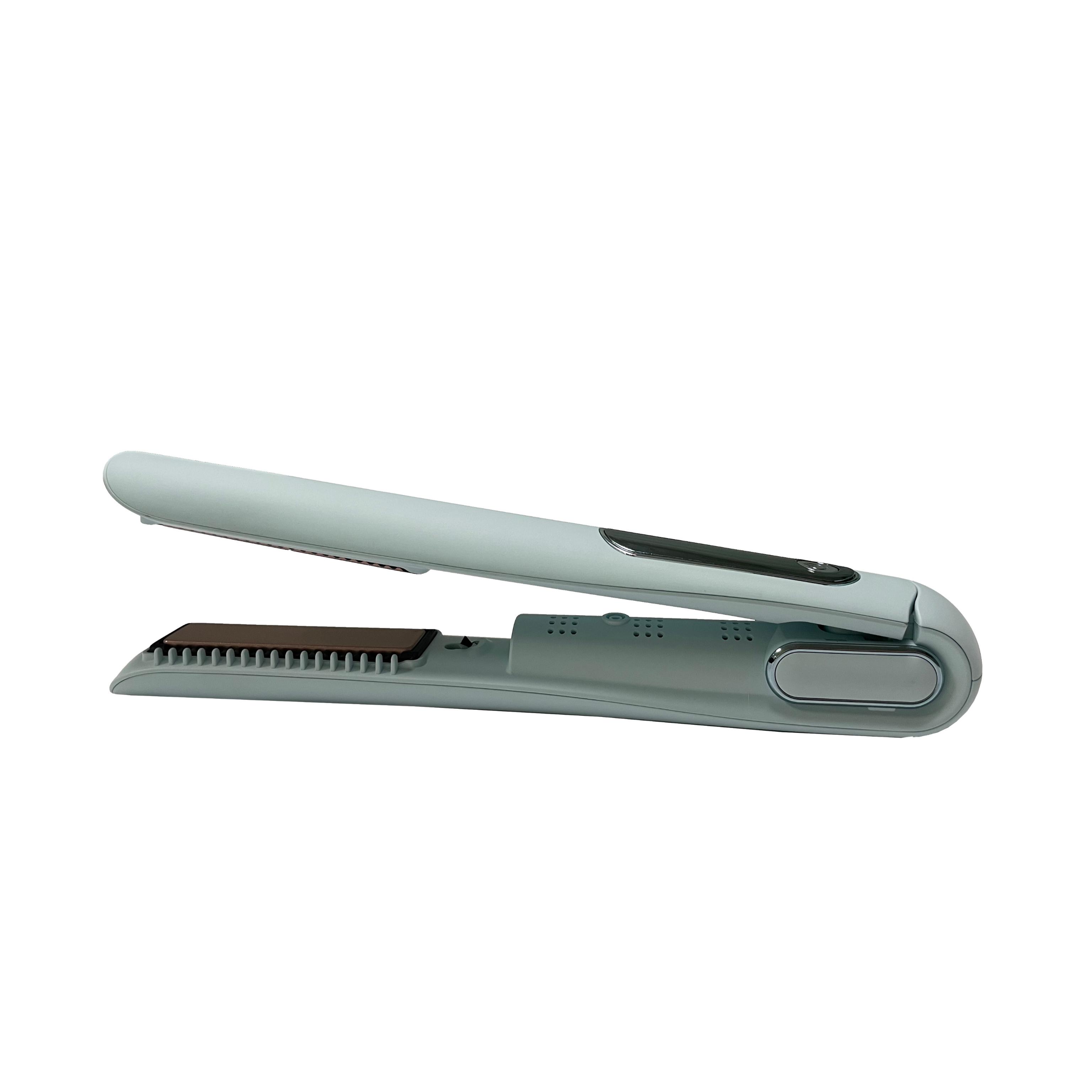 Factory Direct Ceramic Cordless Hair Straightener Brush LED Light Display Styling Salon Tools Cordless Negative Ion Brush синий