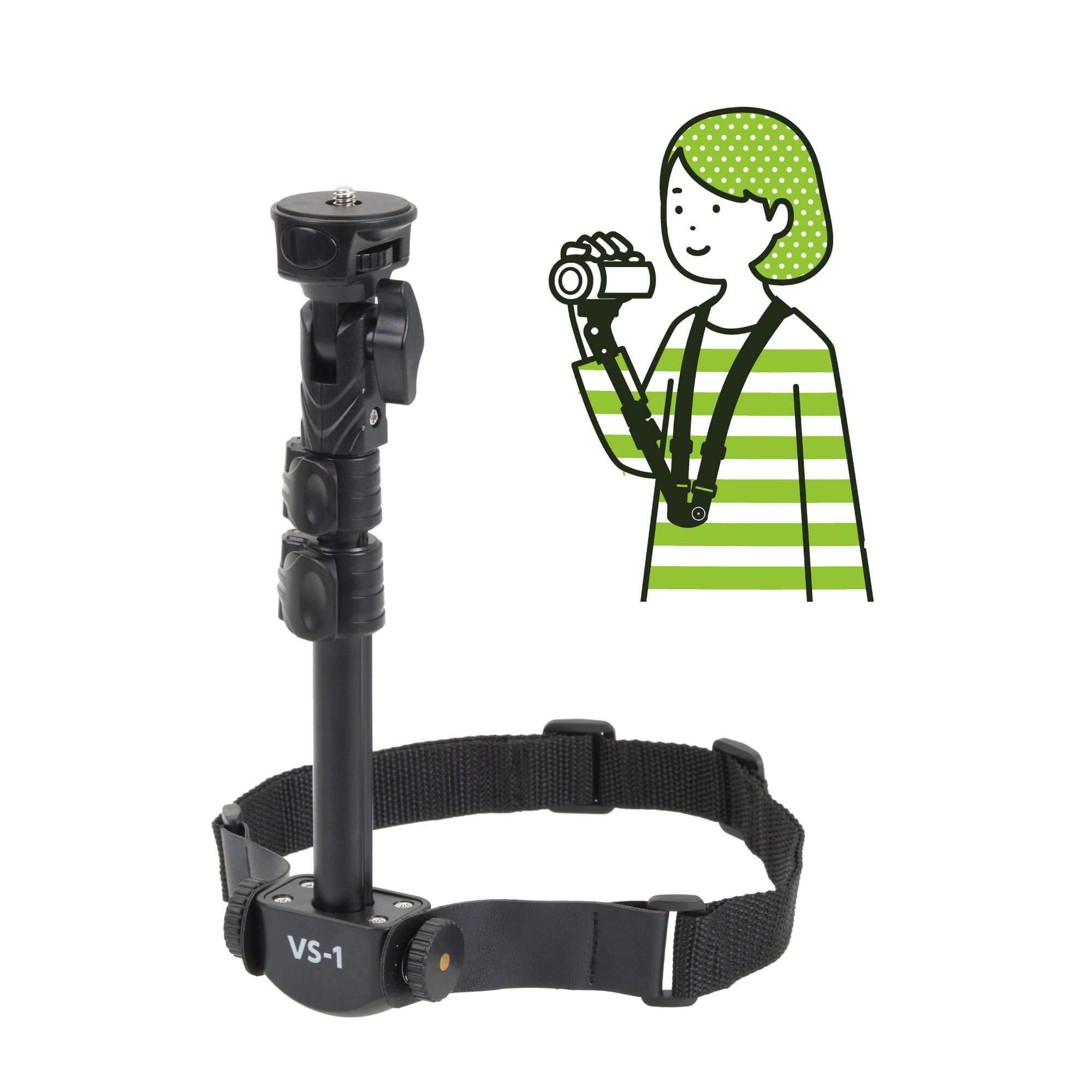 

Etsumi Monopod Video Support Video Camera Neck Strap Supports Video Shooting Places Where Tripods Cannot Be Black VS-1 [For Used] VE-2174 чорний