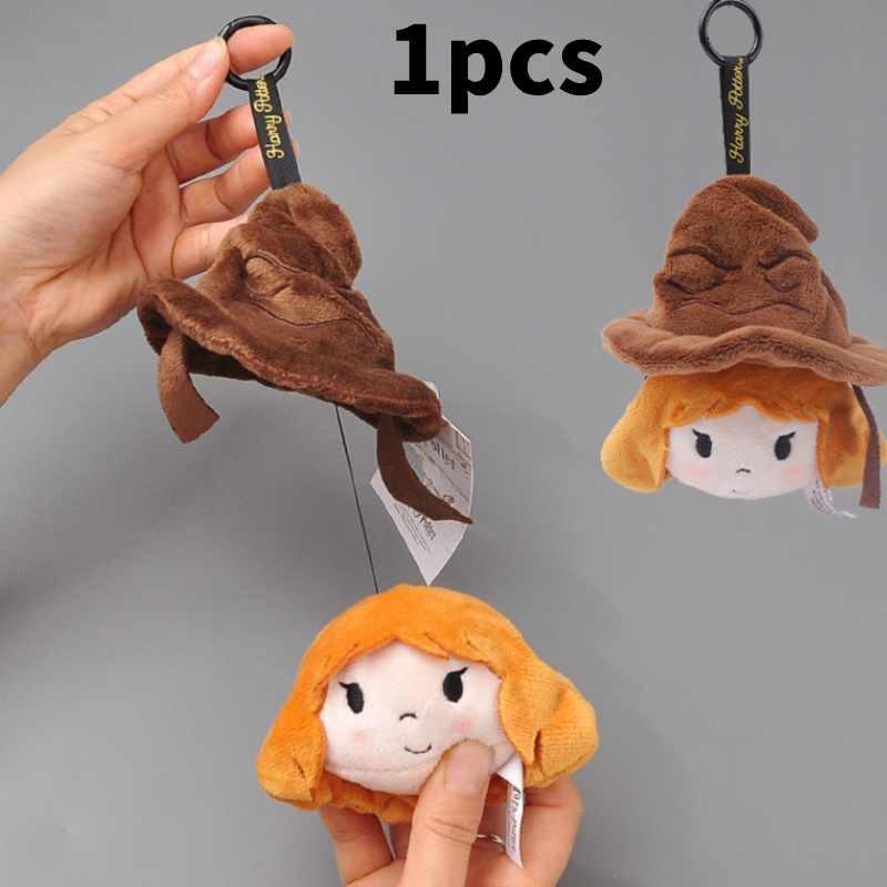 Harry Potter Ron Weasley Hermione Granger Extendable Hat Plush Keychain Doll Toy