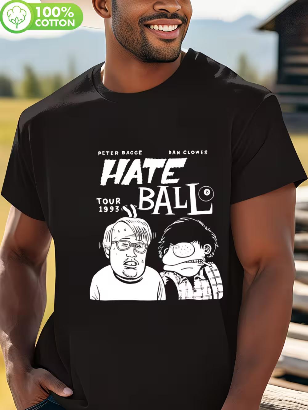 

1993 Tour T-Shirt Featuring Vintage Hate Ball by Peter Bagge And Dan Clowes S