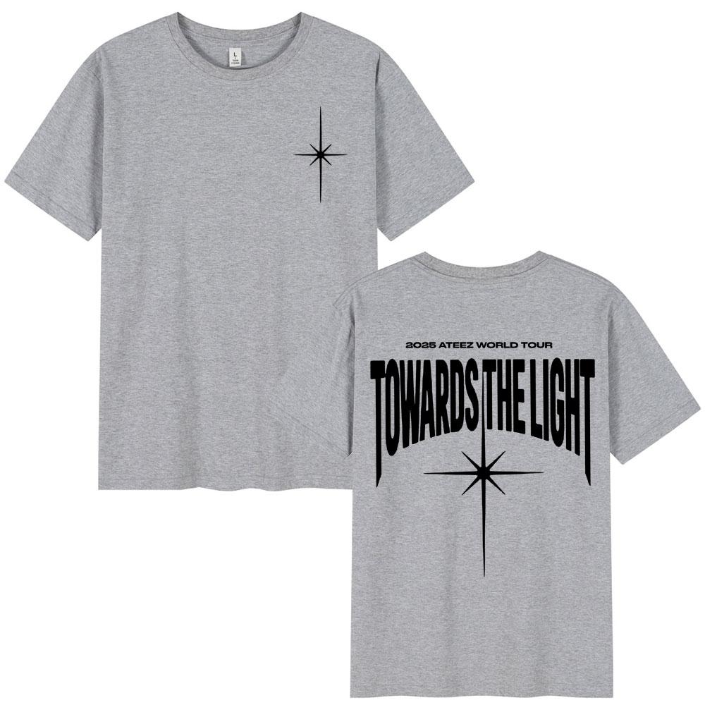 Fashion 2025 Ateez World Tour Towards The Light T Shirt Korean Kpop T-shirt Men Women Casual Cotton Cozy Short Sleeve T-shirts