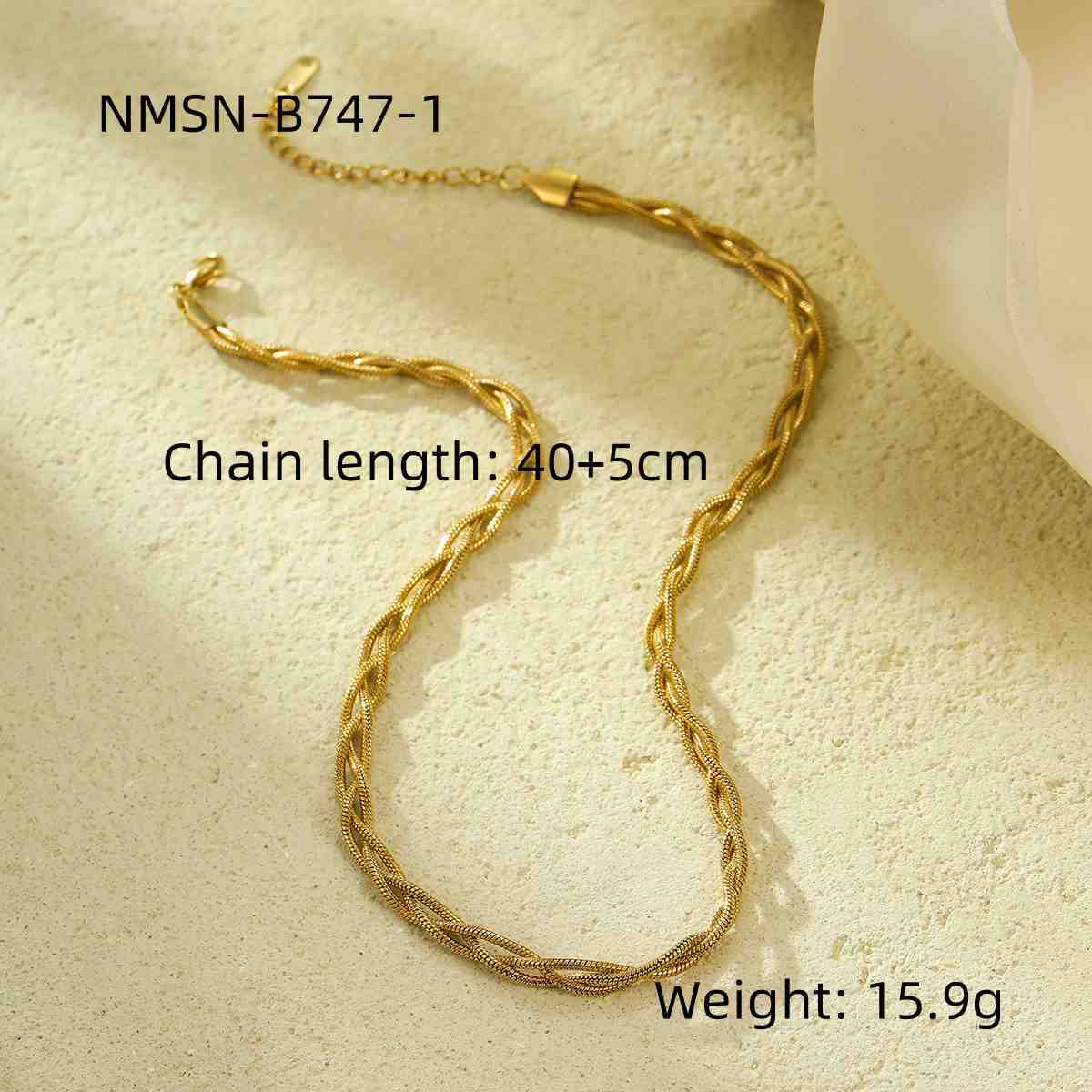 GEMCHIC Women s Vintage Minimalist Chain Twisted Titanium Steel Gold Plated Unisex Collarbone Chain Necklace