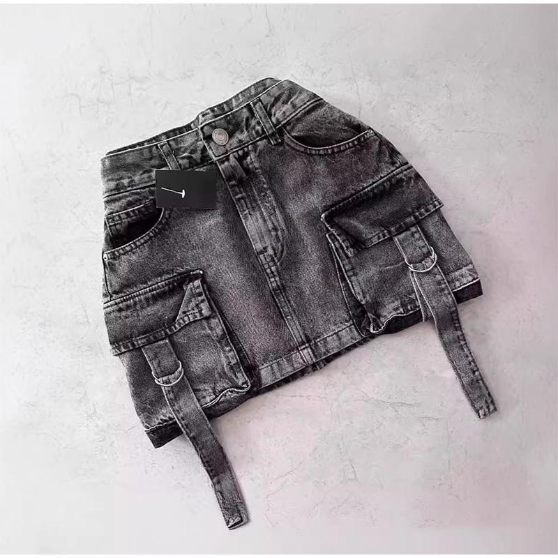 Y2K Retro Denim Skirt Harajuku Goth Short Skirt Black Low Waist Mini Skirt Casual Spring Summer Sexy Slim Fit Hip Skirts