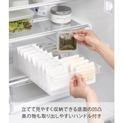 Yamazaki Tower Refrigerator Storage Case, Large, with Dividers, White, W37.5 X D22 X H8.2cm, 1477, for Refrigerator Storage