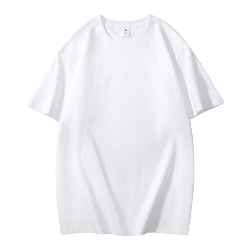Camiseta Unisex de Algodón Puro Pesado 200g, Hombro Caído, Doce Colores, Corte Holgado de Manga Corta