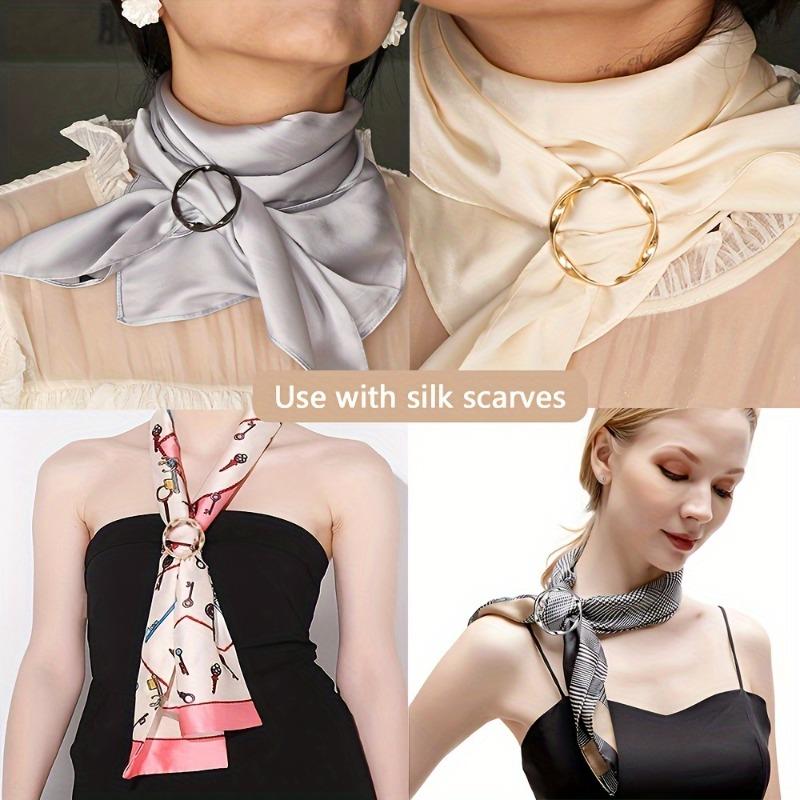 5Pcs Scarf Ring Clips, T-Shirt Collar Clips, Women'S Fashionable Metal Round Ring Buckles, Clothing Fasteners