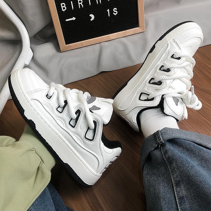 Men Women Sneakers Fashion Platform Vulcanize Shoes Luxury Leather Casual Shoes Mens Tennis Shoes Couple Sports Running Footwear