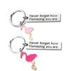 Inspirational "Never Forget How Flamazing" Stainless Steel Keychain