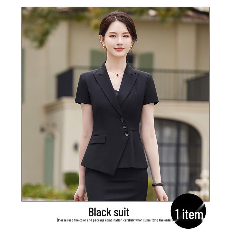 Women's Summer Professional Business Suit Set - Formal Beauty Salon Reception Workwear