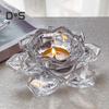 Chinesischer klarer Lotus-Kerzenhalter aus Kunstkristall, kegelförmige Säule, Teelicht, Kerzenhalter, Kerzenständer, Hochzeitsfeier, Tischdekoration