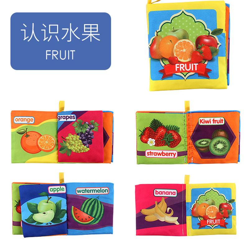 

English Version Touch Cloth Book, Baby Early Education Infant Teaching Aids, Can T Tear Baby Cognitive Cloth Book Toys