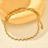 Stainless Steel Chic Wave Chain Necklace for Women, High Quality Gold Plated Choker Necklace, Fashion Waterproof Jewelry Gift