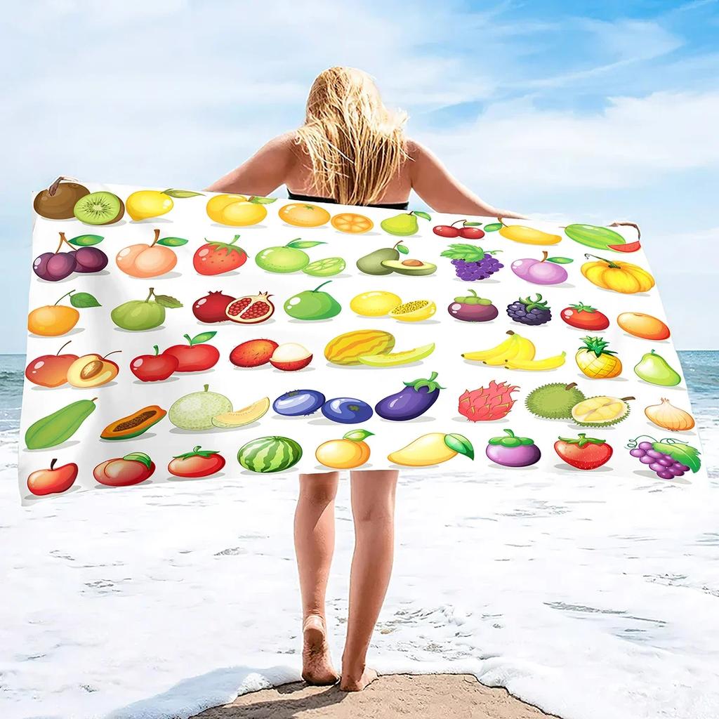 Funny Fruit Quick Dry Beach Towel Oversized Sand Free Large Beach Towels Bath Beach Pool Gym Travel Towel Gifts for Kids Adults
