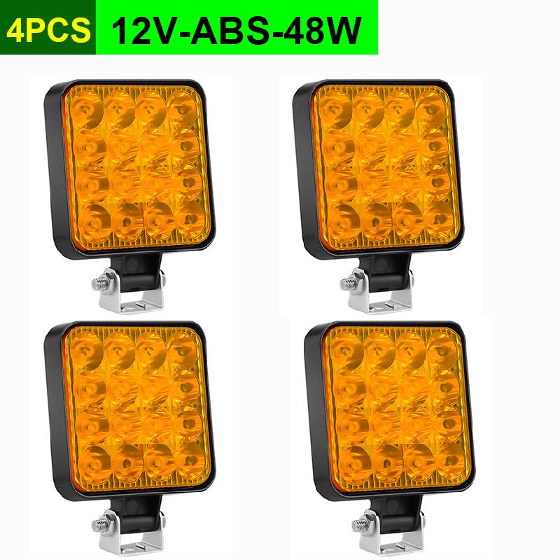 48w/126w Truck Off-road Suv Car Headlights Night Driving Lights Fog Lights 12v/9-30v Led Work Lights Square Spotlights/floodligh
