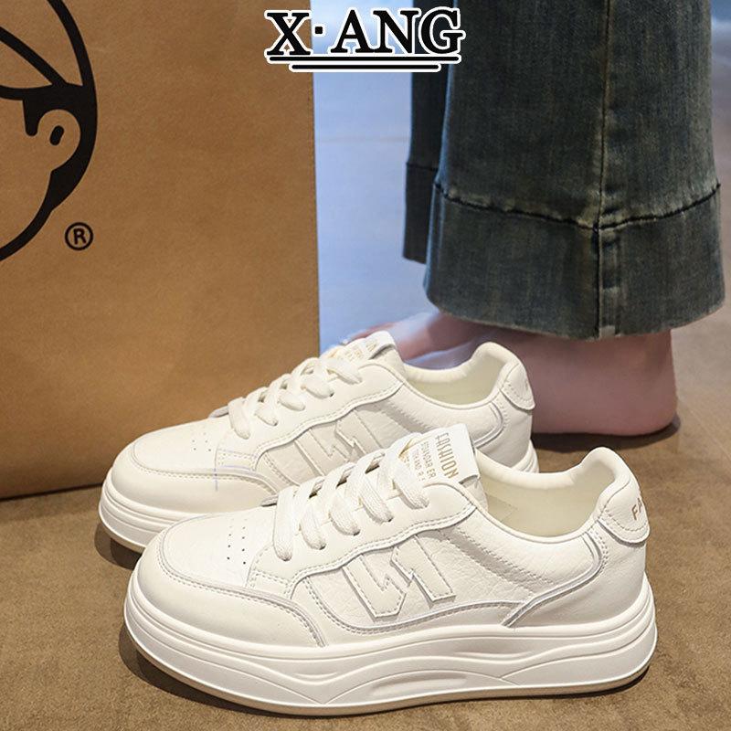 Leather Board Shoes Women's Platform White Shoes Children's Single Shoes Autumn New Student Versatile Casual Sports Shoes