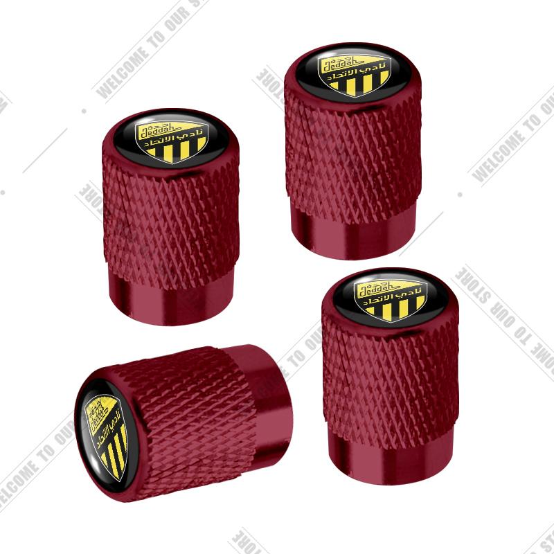 Car CNC Aluminum Football Club Emblem For Chevrolet Toyota GMC Nissan Geely 4pcs Tire Valve Air Port Stem Cover Caps Jr2