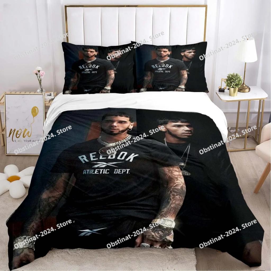 Anuel AA Rapper Hip Hop Singer All Season Bedding Set Printed Duvet Cover Pillowcase Single Double Style Queen King Size Sets
