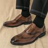 New Designer Gentleman Business Pointed Lace Up Brogues Oxford Shoes for Men Wedding Dress Homecoming Formal Wedding Footwear