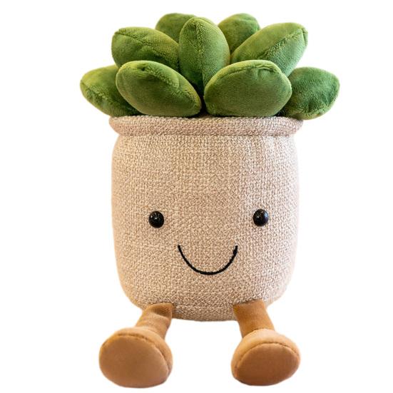 Plush Potted Plant Decor Cute Soft Artificial Plant Doll for Living Room Bedroom Office,Realistic Bonsai Ornament Creative Gift for Plant Lovers
