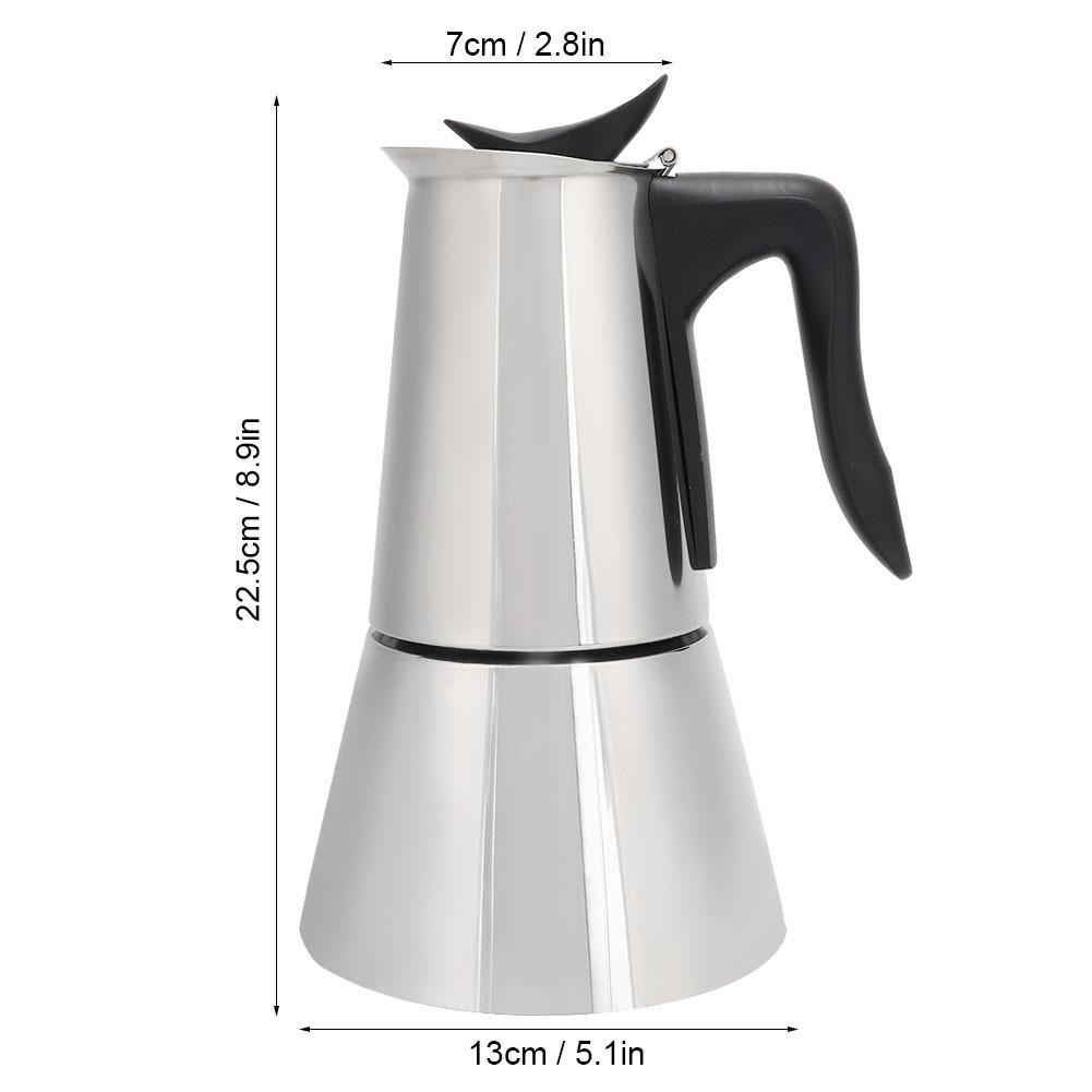 300ML Large Capacity Household Electric Mocha Pot 304 Stainless Steel Italian Espresso Hand Brewed Coffee Machine