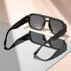 Retro Double-beam Square-framed Sunglasses for Travel, Parties, Daily Wear and Photography Decoration