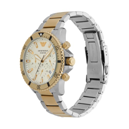 Emporio Armani WORLD EXPLORER AR11606 Men's Watch, Silver & Gold