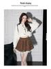 Lace-Trimmed A-Line Flare Skirt for Women - High Waist, Slimming, Sweet Style for Autumn/Winter 2025