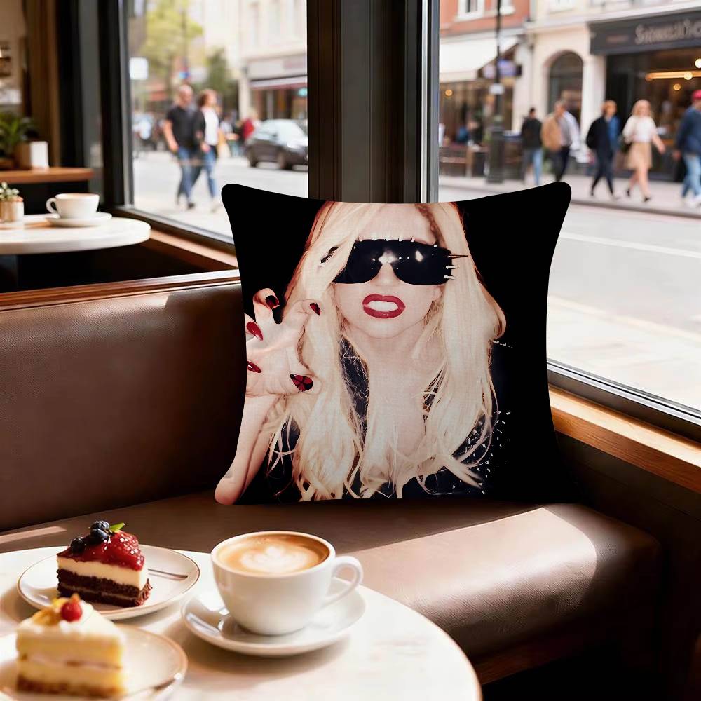 Singer Llady Ggagaes Pillow Case For Sofa Decor Car Office Room Printing Cushion Cover Decorations And Protector