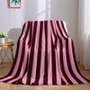 Coperta in Flanella a Righe Verticali Rosa e Borgogna Calda Morbida Halloween Natale Divano Caldo Accogliente Decorazione Decorativa Per Tutte le Stagioni