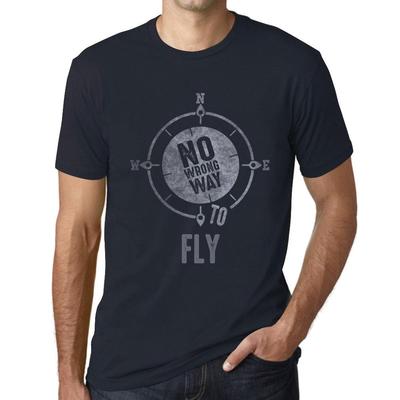 Herren Vintage T-Shirt Grafik T-Shirt No Wrong Way Fly Navy