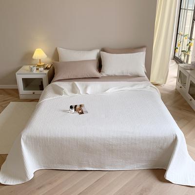 Korean Solid White Cotton Quilted Bedspread Premium Quality Soft Blanket Double Bed Mattress Covers King Size Bed Linen