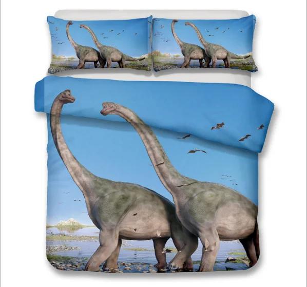 

3D Print Jurasic Period Comfortable Quilt Cover Set,Carton Forest Animal Warm Comforter cover pilowcase,Soft Microfiber Beding Sets,Children Kids Ten 135*200cm Eu-Single